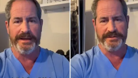 Dr. London u plavoj medicinskoj kuti govori pred kamerom o zdravlju srca.