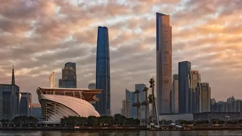 Panorama modernih nebodera i futurističke arhitekture u gradu Guangzhou