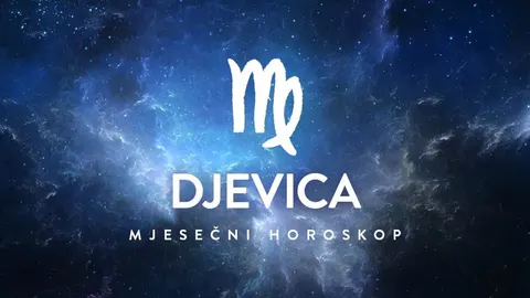 Simbol znaka Djevica na plavoj pozadini zvjezdanog neba