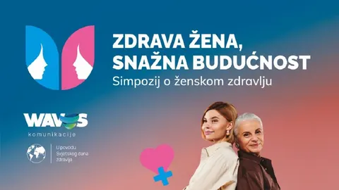 Promotivni plakat simpozija o ženskom zdravlju s dvije žene