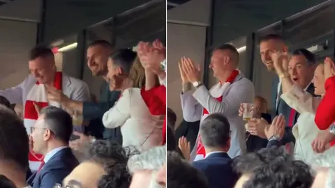 Nikola Jokić i pratnja u loži Arsenala pljeskaju i navijaju