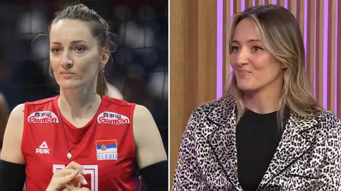 Kolaž s Majom Ognjenović u dresu reprezentacije Srbije i u civilnoj odjeći
