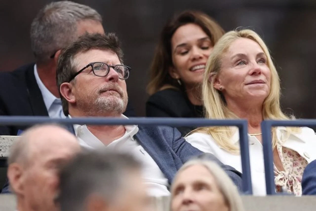 Michael J. Fox i njegova supruga Tracy Pollan na tribinama