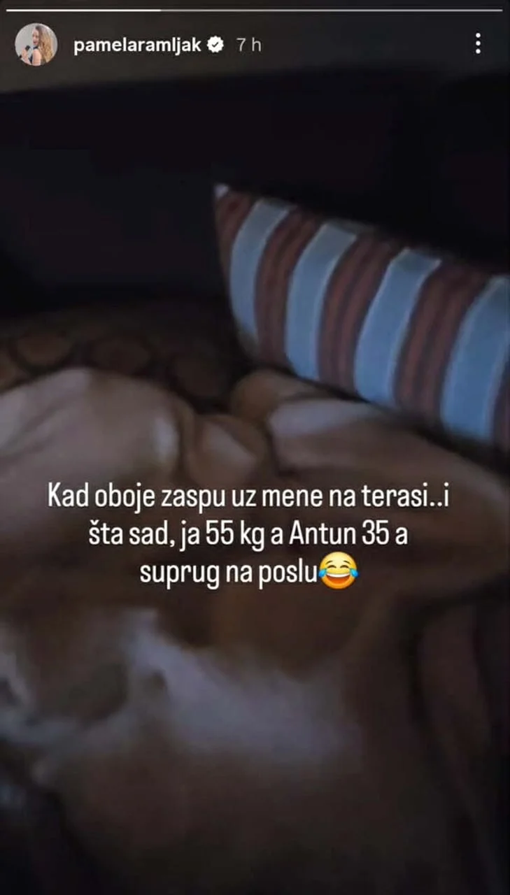 Snimka ekrana Instagram storyja s tekstom o težini i djeci