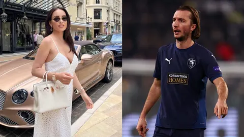 Kolaž s portretom Nikole Bulat u bijeloj haljini i Ivana Šunjića u nogometnom dresu