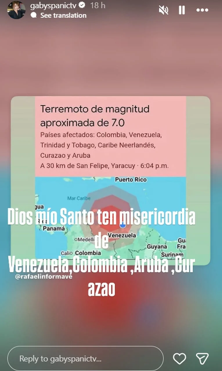 Karta regije s oznakom epicentra potresa i informacijama o magnitudi