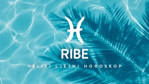 Plavi vodeni motivi s bijelim simbolom horoskopskog znaka Riba