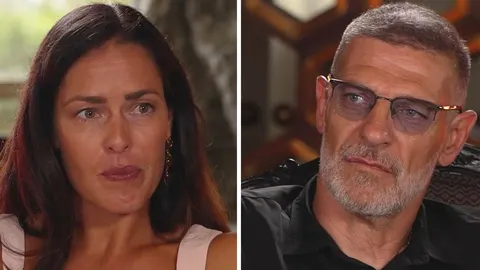 Portret Ane Ivanović i muškarca u okularima u kolažu