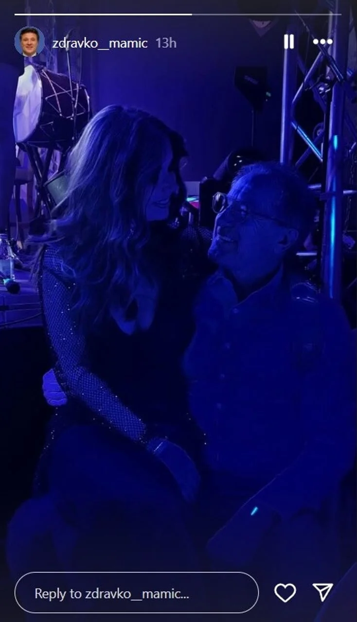 Zdravko Mamić i Jelena Bebić u plavom ambijentu osvjetljenja