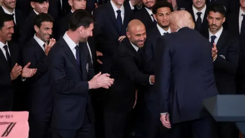 Javier Mascherano se rukuje s Donaldom Trumpom u Bijeloj kući.