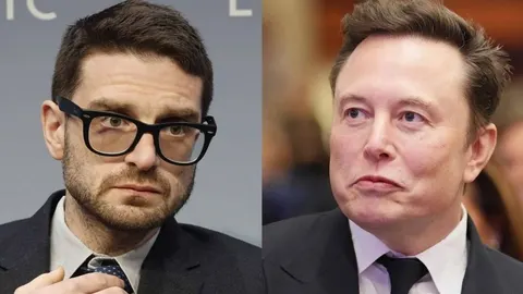 Portreti Alexandera Sorosa i Elona Muska jedan pored drugoga na podijeljenoj slici.