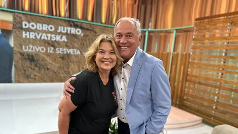 Karmela Vukov Colić i Davor Meštrović u studiju emisije Dobro jutro, Hrvatska.