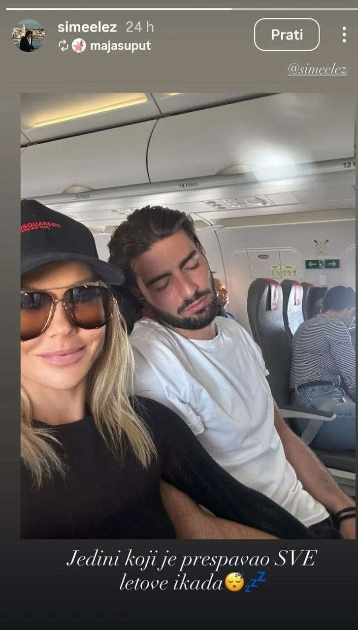 Šime Elez spava u zrakoplovu pored Maje Šuput