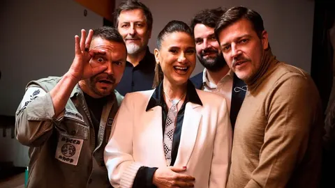 Poznati Hrvati Ivan Dečak, Amar Bukvić i Boris Jokić poziraju u studiju.