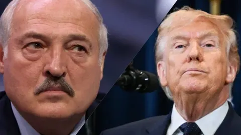 Kolaž portreta Aleksandra Lukašenka i Donalda Trumpa