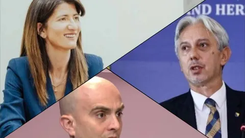 Kolaž portreta političkih kandidata u izbornoj utrci za Predsjedništvo BiH.