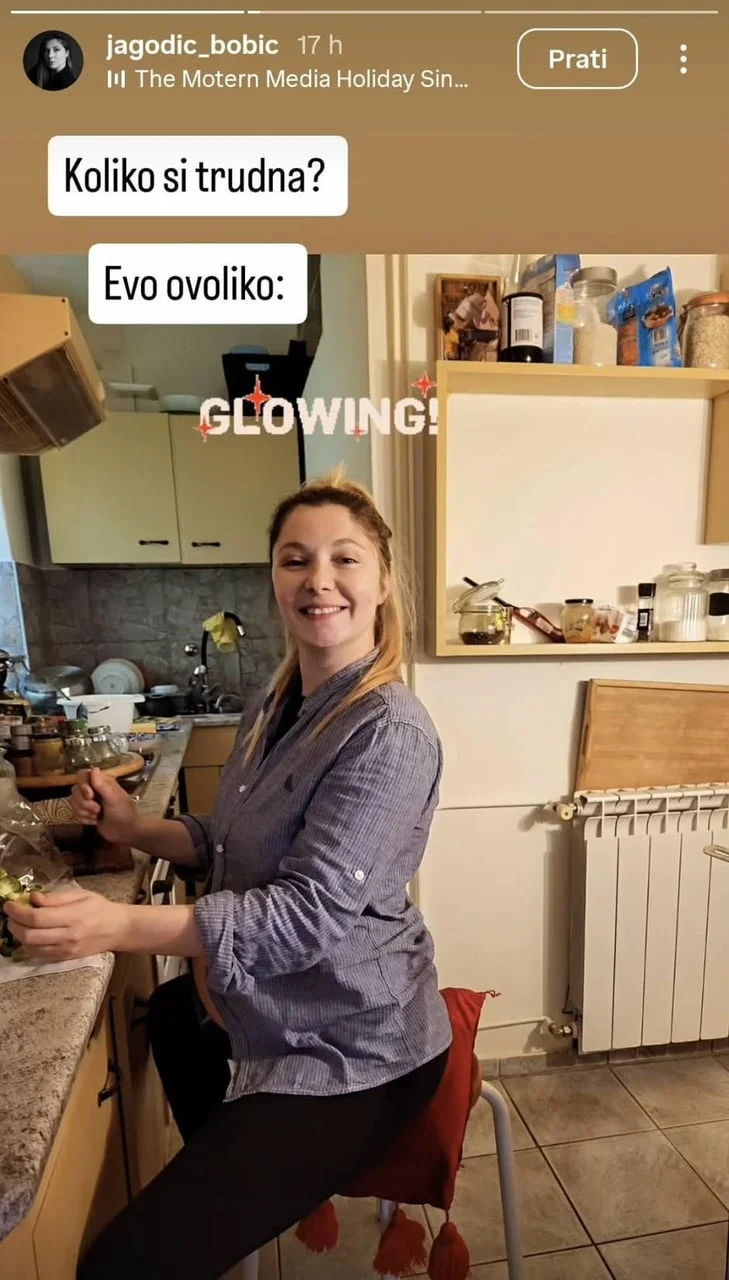 Jagoda Kumrić pokazuje trudnički trbuh u kuhinji