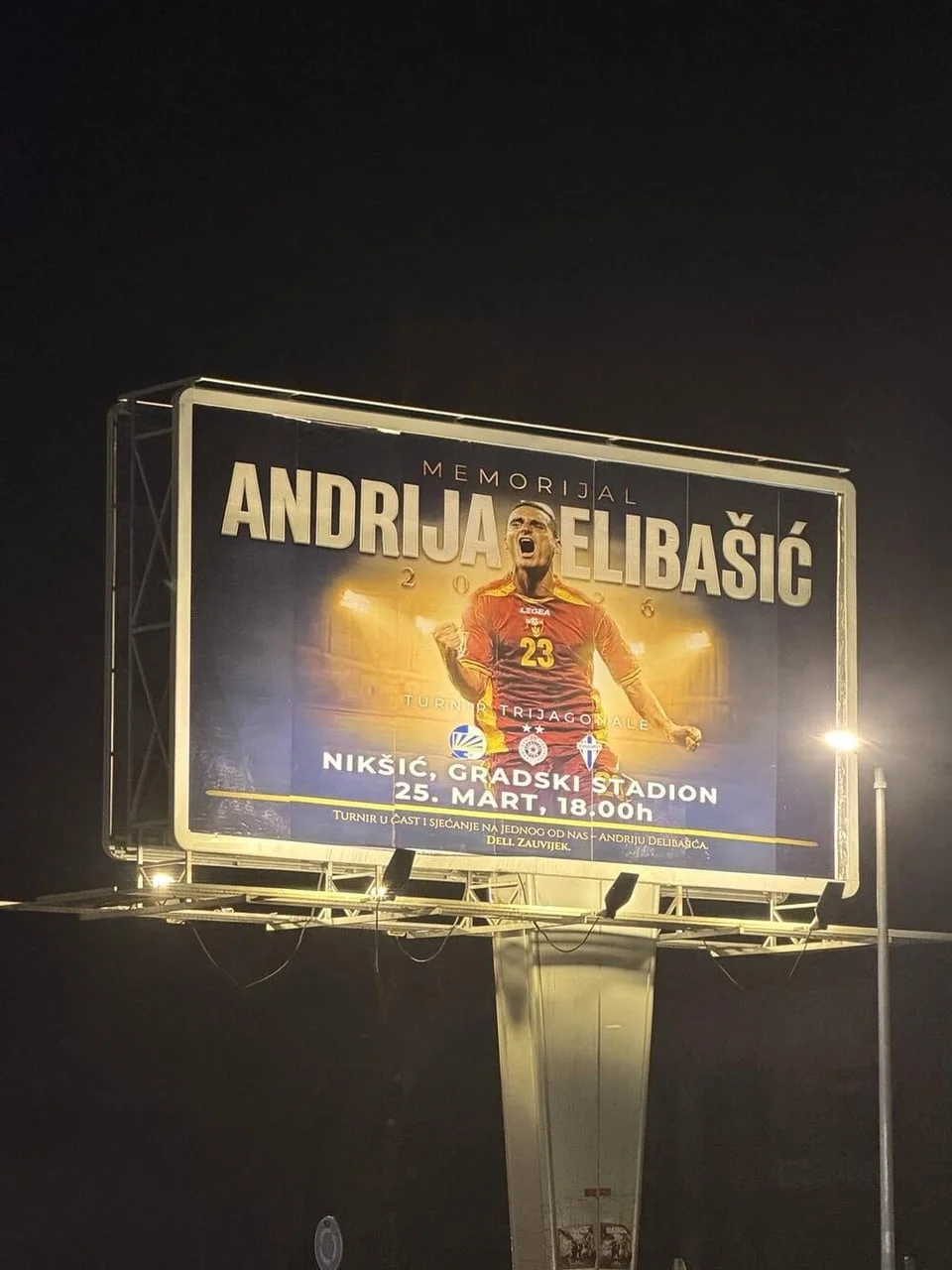 Plakat na billboardu najavljuje memorijalni turnir u Nikšiću