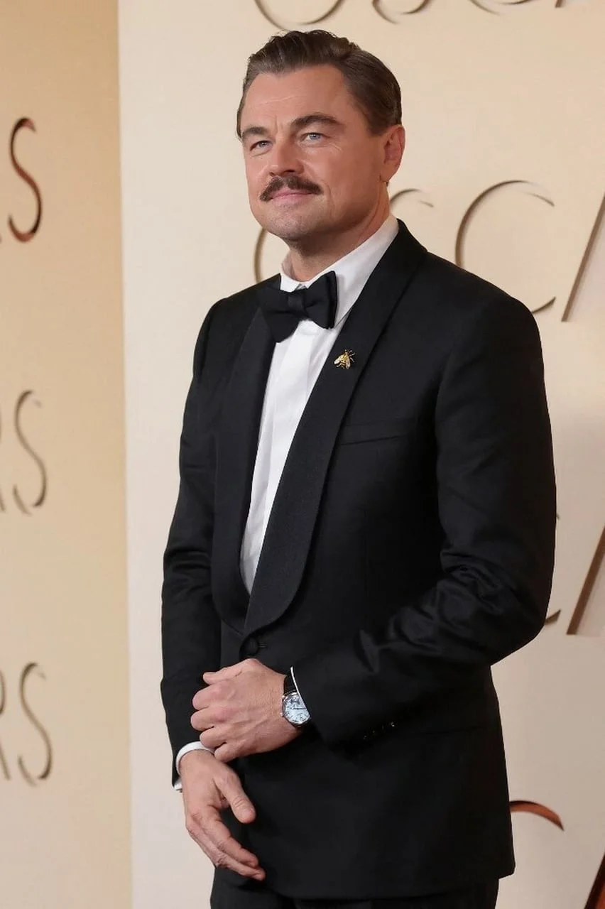 Leonardo DiCaprio s brošem pčele na reveru smokinga